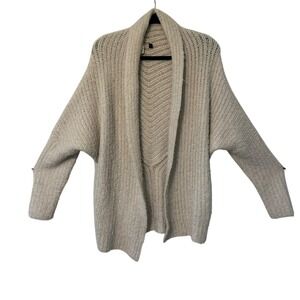 Anthropologie Sleeping On Snow Beige Oversized Shawl Collar Knit Cardigan XS